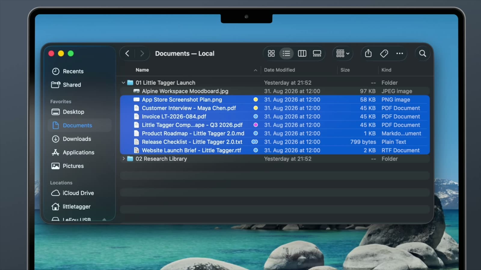 Little Tagger walkthrough: tagging files, applying presets and running workflows on macOS.